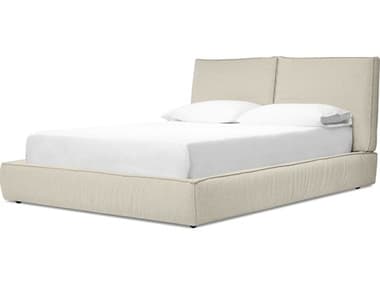 Mobital Bendo Almond Linen Beige Upholstered King Panel Bed MBBEDBENDALMOKING