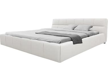 Mobital Bubble White Upholstered King Platform Bed MBBEDBUBBALMIKING