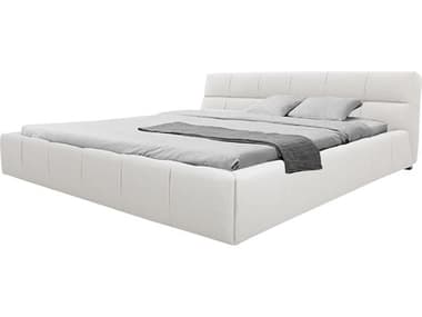 Mobital Bubble White Upholstered Queen Platform Bed MBBEDBUBBALMIQUEEN