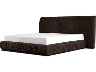 Mobital Shar Pei Brown Upholstered King Platform Bed MBBEDSHARCOBEKING