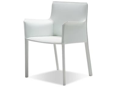 Mobital Fleur White Leather Arm Dining Chair MBDARFLEUWHIT