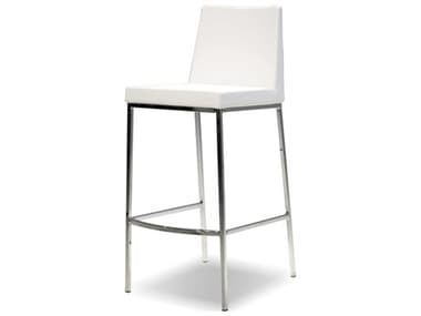 Mobital Weston Pure White Stainless Steel Faux Leather Bar Stool MBDBSWESTWHIT