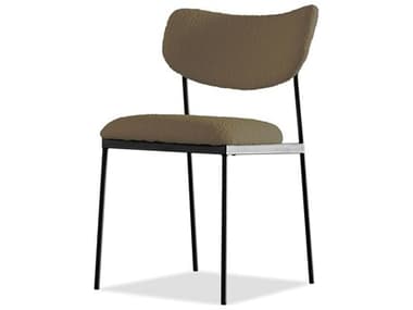 Mobital Clique Brown Faux Leather Armless Dining Chair MBDCHCLIQNUDBPCBLA