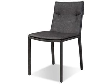 Mobital Harris Leather Gray Upholstered Side Dining Chair MBDCHHARRGREYLOW