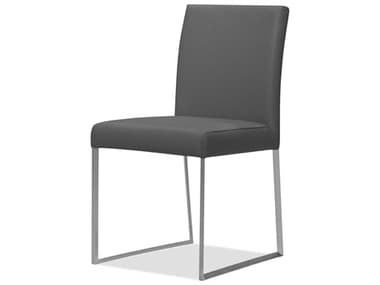 Mobital Tate Gray Leather Armless Dining Chair MBDCHTATESMOKLE