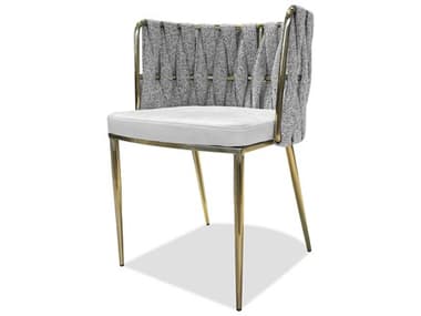 Mobital Weaver Gold Upholstered Arm Dining Chair MBDCHWEAVOAFAGOLD