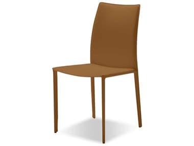 Mobital Zak Leather Brown Upholstered Side Dining Chair MBDCHZAKBCARA