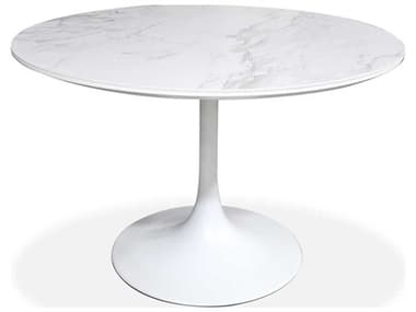 Mobital Baux Round Ceramic White Dining Table MBDTABAUXWHITPCWHI