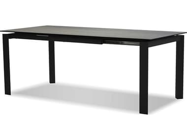 Mobital Casper 59-79" Rectangular Ceramic Concrete Grey Black Dining Table MBDTACASPGREYPCBLA