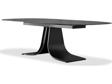 Mobital Ponza Oval Glass Dining Table MBDTAPONZBLACPCBLA