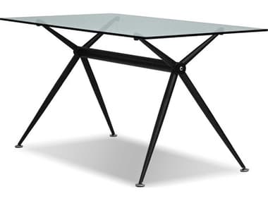 Mobital Stella Rectangular Glass Black Dining Table MBDTASTELCLEAPCBLA