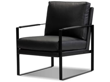Mobital Mitchell Leather Accent Chair MBLARMITCBLACPCBLA