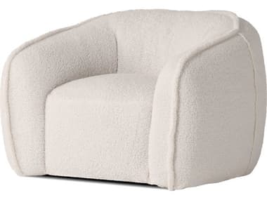 Mobital Duffy 41" White Fabric Accent Chair MBLCHDUFFTEDD