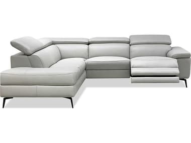 Mobital Camello Gray Leather Sectional Sofa MBLSFCAMESILVPCBRE