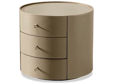 Mobital Neru 3-Drawers Beige Nightstand MBNIGNERUSANDLEATH