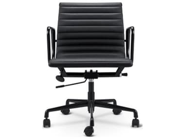 Mobital Falcon Low Black Faux Leather Adjustable Swivel Computer Office Chair MBOCHFALCBLACLPCBL