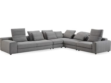 Mobital Flipout 123" Wide Gray Fabric Upholstered Sectional Sofa MBSECFLIPSMOKTWEED