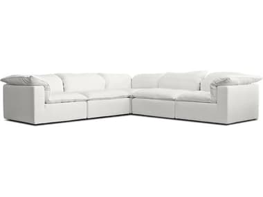 Mobital Strato White Upholstered Sectional Sofa MBSECSTRASESH5PCS