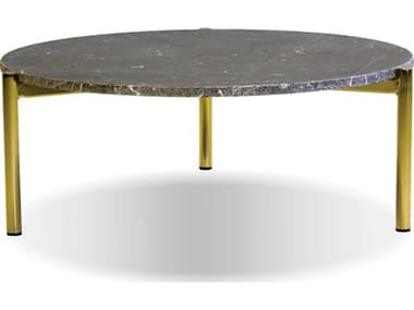 Mobital Atlas 31" Round Marble Black Gold Coffee Table MBWCOATLABLAC31IN