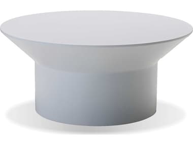 Mobital Boracay 36" Round Faux Cement White Coffee Table MBWCOBORAWHIT