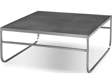 Mobital Crete Square Concrete Brushed Stainless Steel Coffee Table MBWCOCRETBLAC