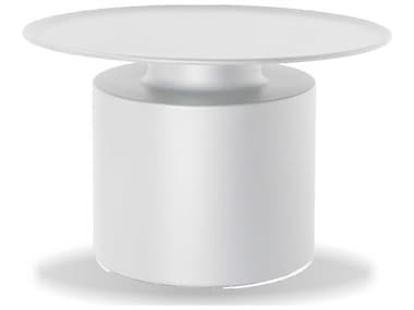 Mobital Rook 25" Round Metal Matte White Coffee Table MBWCOROOKMWHI