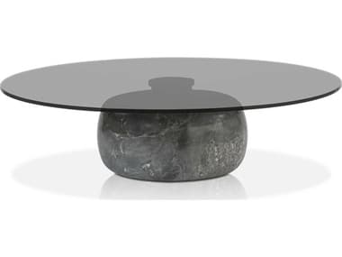 Mobital Skip Round Glass Smoke Coffee Table MBWCOSKIPGREYGR