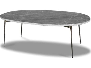 Mobital Tuk Oval Marble Coffee Table MBWCOTUKTGREYLARGE