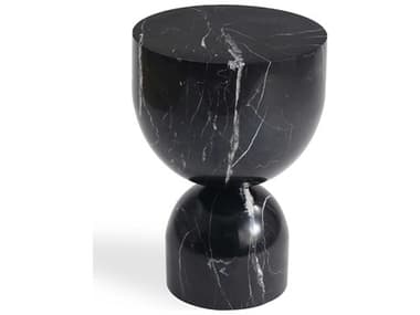 Mobital Apothecary Round Marble Black End Table MBWENAPOTBLACLOW9