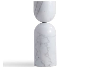 Mobital Apothecary Round Marble White End Table MBWENAPOTWHITTALL9