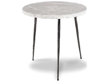 Mobital Kaii 16" Round Marble Grey End Table MBWENKAIIGREYMEDIU