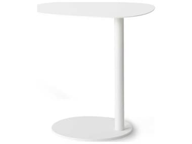 Mobital Perch Round Metal Matte White End Table MBWENPERCMWHI