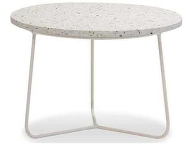 Mobital Rizzo Round Marble White Terrazzo End Table MBWENRIZZWTERLOW99