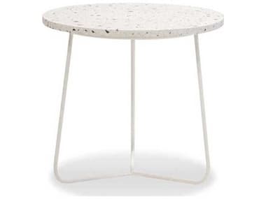 Mobital Rizzo Round Marble White Terrazzo End Table MBWENRIZZWTERMEDIU