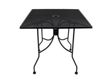 Meadowcraft Mesh Wrought Iron 36'' Square Dining Table with Umbrella Hole MD302350001