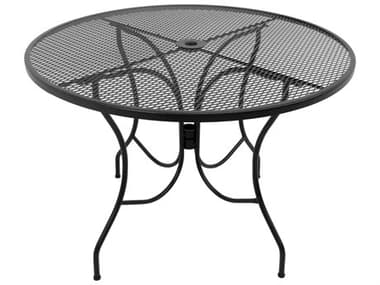 Meadowcraft Glenbrook 42'' Wrought Iron Round Dining Table with Umbrella Hole MD82430000105000
