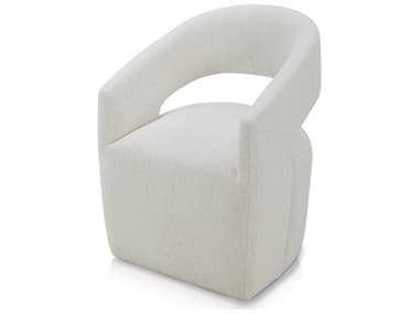 ModLuxe Avalon White Upholstered Arm Dining Chair MDLDNCALBNSNW