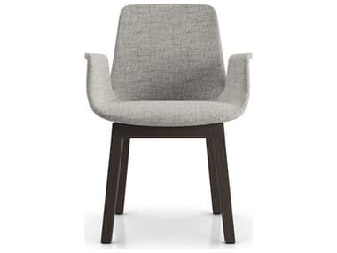 ModLuxe Oxnard Ash Wood Gray Upholstered Arm Dining Chair MDLHI1901AGBT