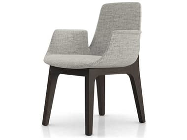 ModLuxe Oxnard Ash Wood Gray Fabric Upholstered Arm Dining Chair MDLHI1901AGBT