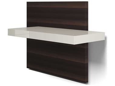 ModLuxe Benton 64" Glossy Chateau Gray And Smoked Oak Natural Wood Floating Desk MDLMD155SMOK
