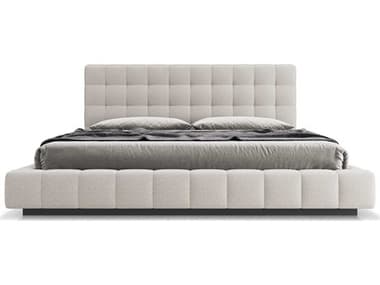 ModLuxe Grafton Luna Fabric White Upholstered King Platform Bed MDLMD321KMAR72