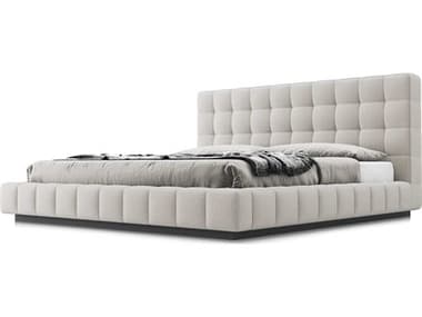 ModLuxe Grafton Luna Fabric White Upholstered King Platform Bed MDLMD321KMAR72