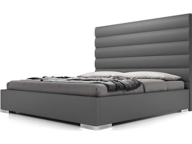 ModLuxe Bristol Granite Eco Leather Gray King Platform Bed MDLMD322KGNT