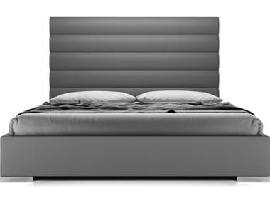 ModLuxe Bristol Granite Eco Leather Gray Queen Platform Bed MDLMD322QGNT