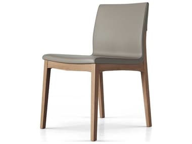 ModLuxe Monza Ash Wood Gray Leather Upholstered Side Dining Chair MDLMD613WALDOV