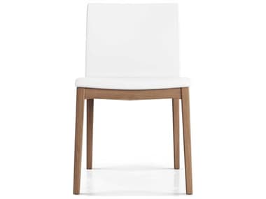 ModLuxe Monza Ash Wood White Leather Side Dining Chair MDLMD613WALWHT