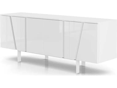 ModLuxe Valencia 76&quot; Natural Wood Glossy White Sideboard MDLMD736LAQ
