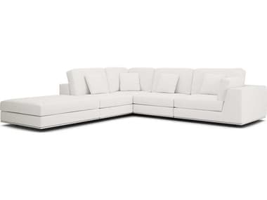 ModLuxe Vera 126" Wide White Fabric Upholstered Sectional Right Facing Sofa MDLMD821SET02B5PCCHK