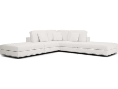 ModLuxe Vera 126" Wide White Fabric Upholstered Sectional Sofa MDLMD821SET045PCCHK