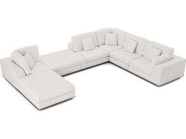 ModLuxe Vera 167" Wide White Fabric Upholstered Sectional Sofa MDLMD821SET137PCCHK